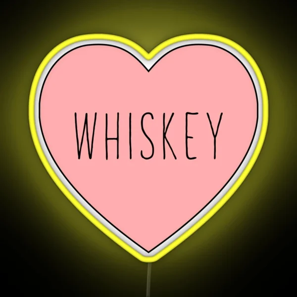 I Love Whiskey Heart Black Variant RGB Neon Sign