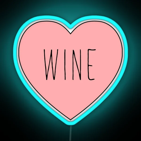 I Love Wine Heart RGB Neon Sign
