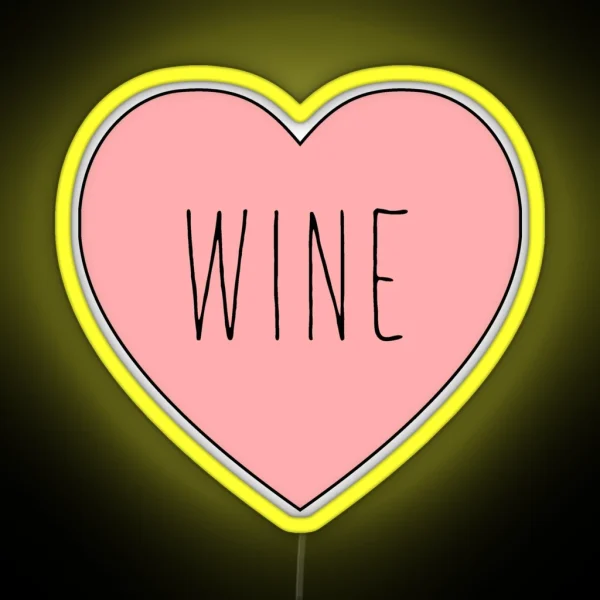 I Love Wine Heart RGB Neon Sign