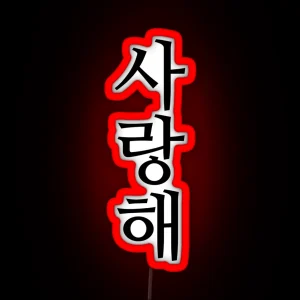 I Love You Korean Sa Rang Hae RGB Neon Sign