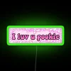 Retro Neon Sign with Loving Messages in Colorful RGB Lighting