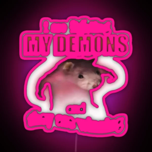 I M Fighting My Demons And They Are Winning Word Art RGB Neon Sign