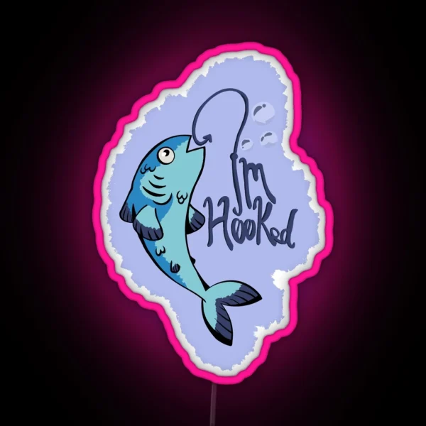 I M Hooked Fish RGB Neon Sign