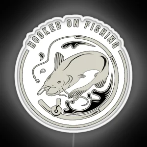 I M Hooked On Fishing Badge1 RGB Neon Sign