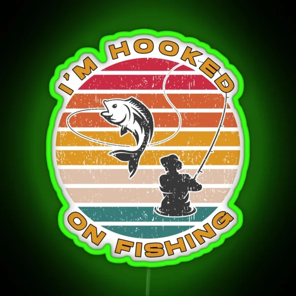 I M Hooked On Fishing Vintage RGB Neon Sign