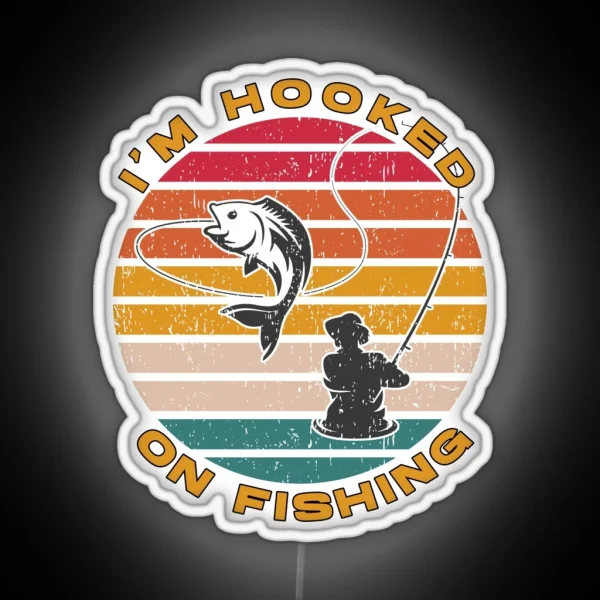 I M Hooked On Fishing Vintage RGB Neon Sign