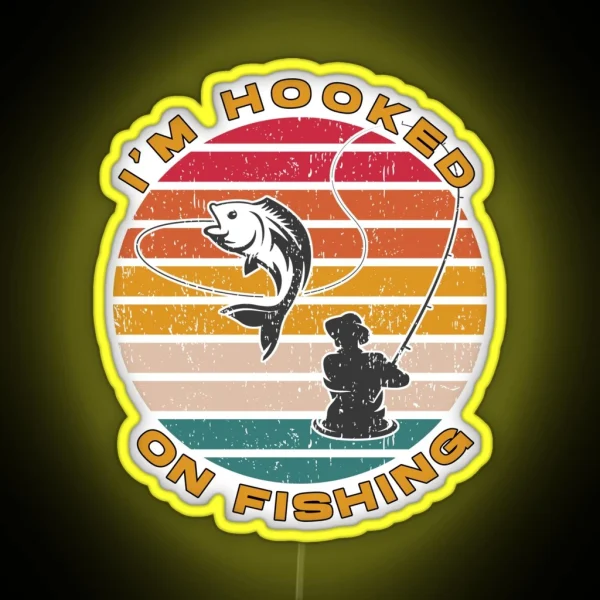 I M Hooked On Fishing Vintage RGB Neon Sign