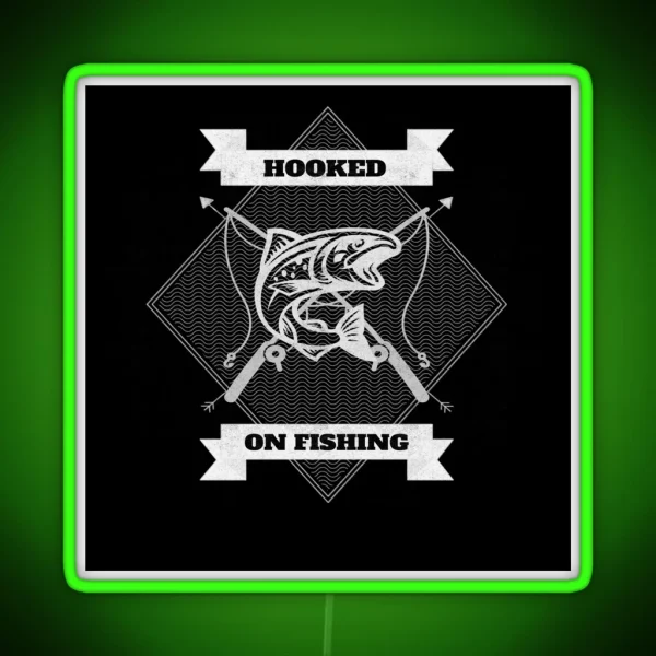 I M Hooked On Fishing White RGB Neon Sign