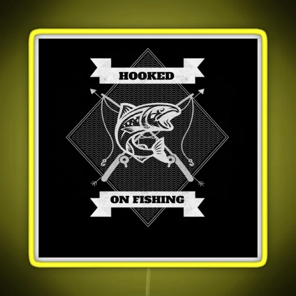 I M Hooked On Fishing White RGB Neon Sign