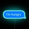 Neon Sign Displaying 'I'm Hungry' in Bright Colorful RGB Lighting