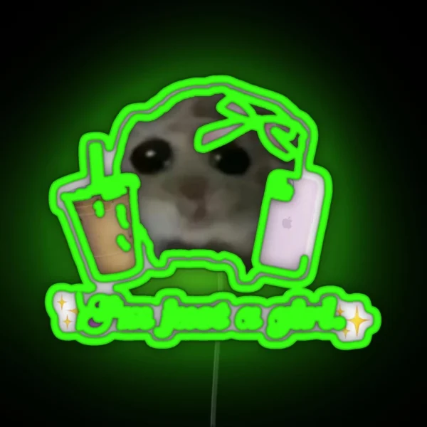 I M Just A Girl Sad Hamster RGB Neon Sign