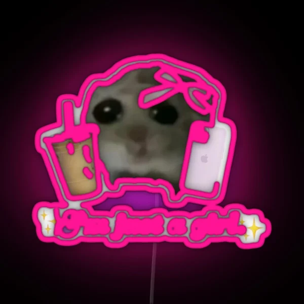 I M Just A Girl Sad Hamster RGB Neon Sign