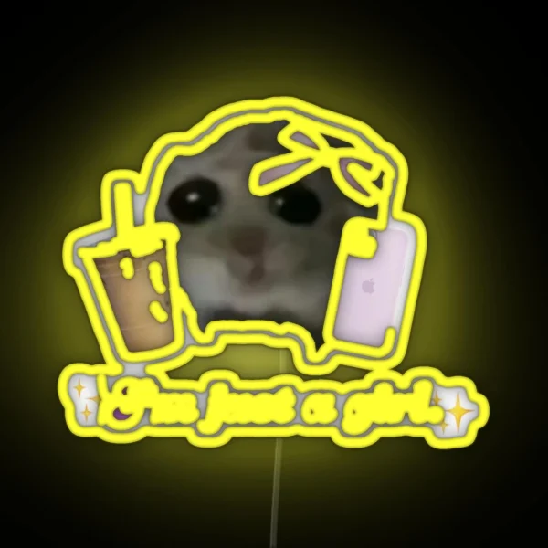 I M Just A Girl Sad Hamster RGB Neon Sign