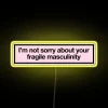 Fierce feminist statement with bold, colorful neon LED lighting artwork