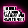 RGB LED Neon Sign with Humorous Bathroom Urgency Motif Design