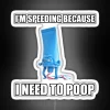 Embracing Urgency with Vibrant Neon Sign: Toilet Emergency Ahead Warning