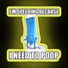 Colorful warning LED sign for humorous bathroom emergencies and urgency