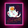 RGB LED Canvas Sign with Customizable Catstronaut Space-Themed Neon Display Artwork