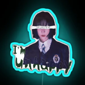 I M Unhappy Aespa Winter RGB Neon Sign