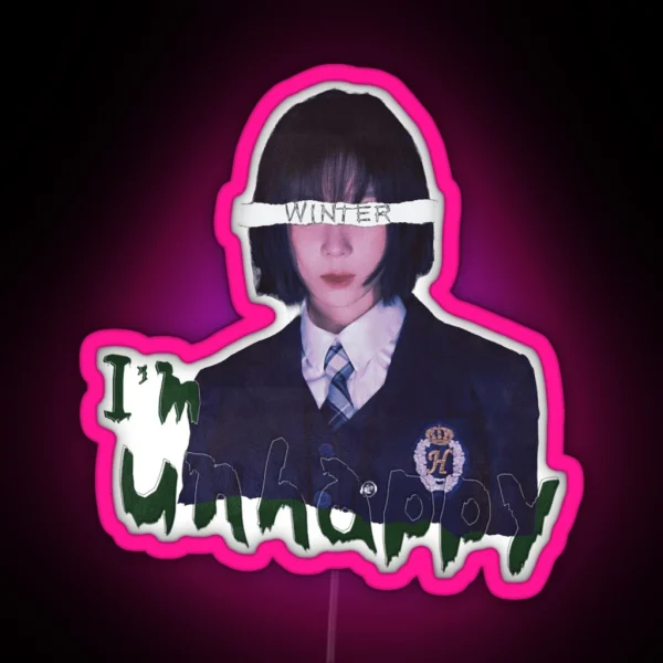 I M Unhappy Aespa Winter RGB Neon Sign
