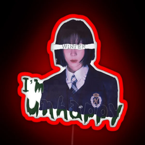 I M Unhappy Aespa Winter RGB Neon Sign