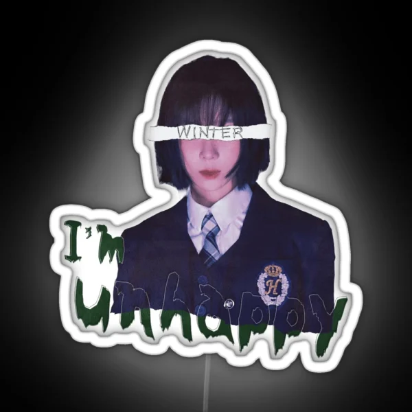 I M Unhappy Aespa Winter RGB Neon Sign