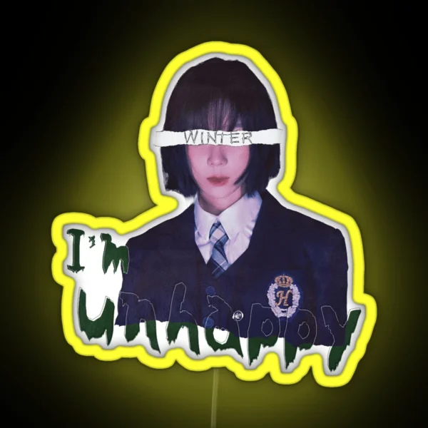 I M Unhappy Aespa Winter RGB Neon Sign
