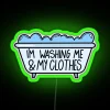 Neon Home Decor Sign with Fun Washing Machine Theme
