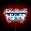 Personalized Neon Sign with Color-Changing Message of Self-Care and Humor