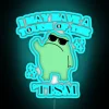 Whimsical autism awareness meme-inspired RGB neon sign with humorous frog design