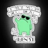 Quirky autism awareness decor with humorous RGB neon light display