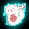RGB Neon Cat Lover Sign with Whimsical Feline Friendship Message