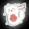 Whimsical RGB neon cat lover's gift with customizable text options.