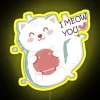 RGB LED Display Cat Lover's Heartfelt Neon Sign with Whimsical Feline Theme
