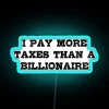 Neon Sign Exposing Tax Inequality Between Average Citizen and Billionaires