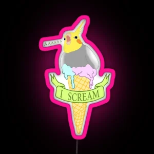 I Scream Ice Cream Cockatiel RGB Neon Sign