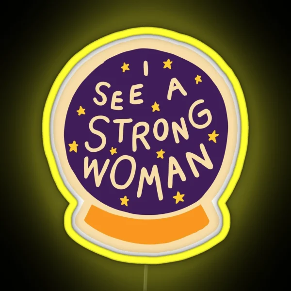 I See A Strong Woman On Lilac RGB Neon Sign