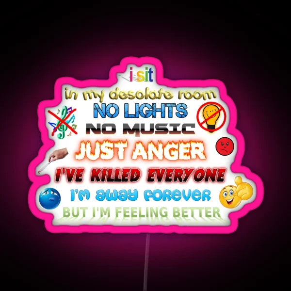I Sit In My Desolate Room System Of A Down RGB Neon Sign