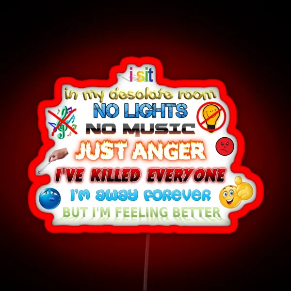I Sit In My Desolate Room System Of A Down RGB Neon Sign
