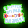 Vibrant RGB Neon Sign with Funny Kitchen Decor Bean Slip Warning