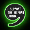 Oxford comma lover's vibrant RGB neon wall art decoration statement