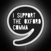 Oxford comma lover's decorative neon sign with vibrant RGB lighting.