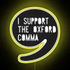 Vibrant Oxford Comma Support LED Sign with Colorful Neon RGB Lights