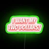 Fun Neon RGB Sign with Humorous Money Quote Decoration