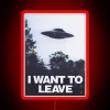 Modern minimalist 'I Want to Leave' neon light wall decor