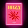 Glowing Ibiza-inspired bohemia print neon sign with vibrant RGB colors