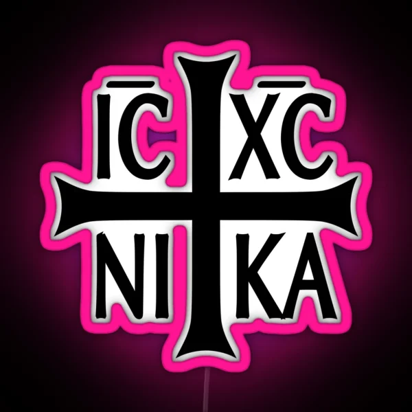 IC XC NIKA Cross Christian Orthodox RGB Neon Sign