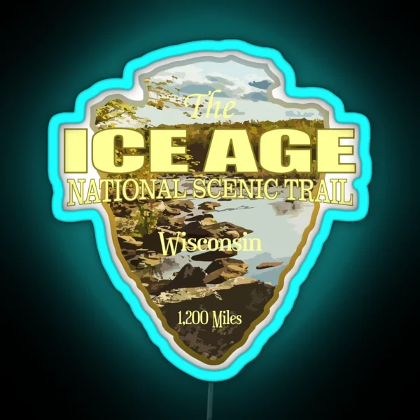 Ice Age Trail Arrowhead RGB Neon Sign