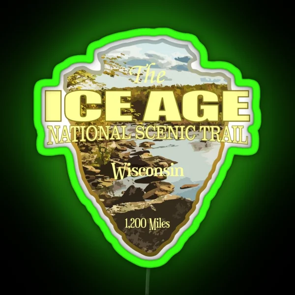 Ice Age Trail Arrowhead RGB Neon Sign