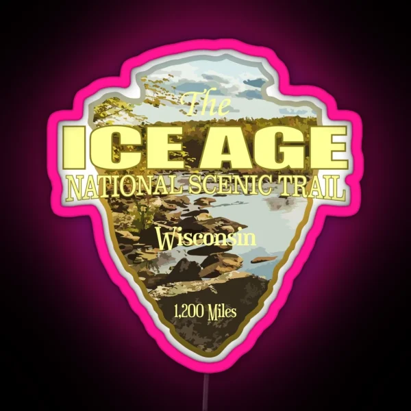 Ice Age Trail Arrowhead RGB Neon Sign